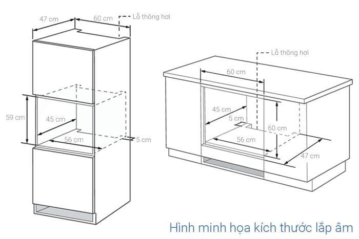 Lò nướng âm Comfee 70 lít CO-AC70KB
